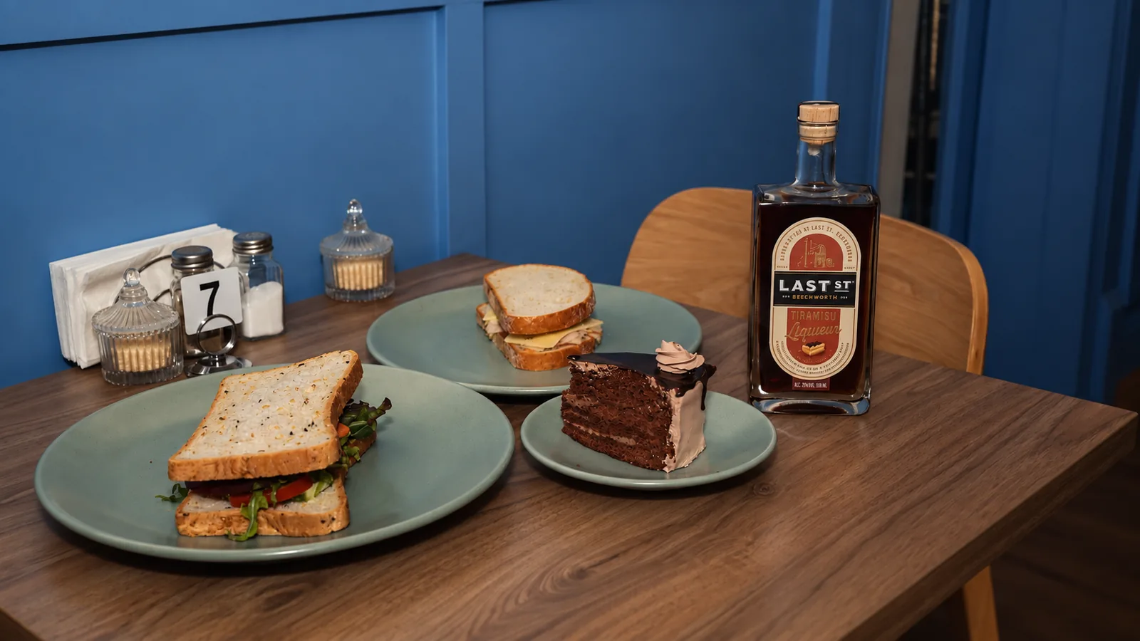 Toasties, cake and a bottle